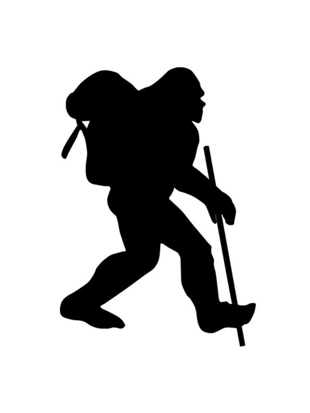 Bigfoot Hiking Vinyl Decal